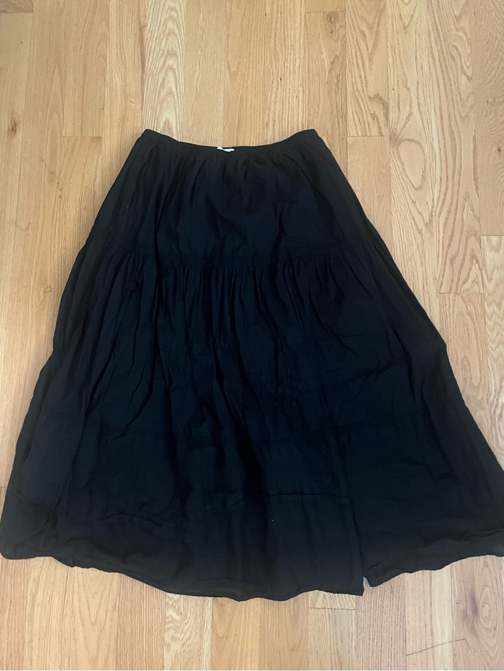 Abercrombie & Fitch Black Tiered A-Line Maxi Skirt